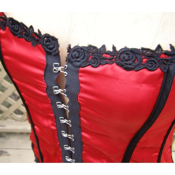 NEW size 38 Intimate Attitudes Red Lace up Corset - Picture 7 of 10